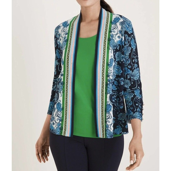 Chico’s 2 beautiful multi colored Cardigan - Tank Two Piece set New MSRP $138 - Picture 1 of 11
